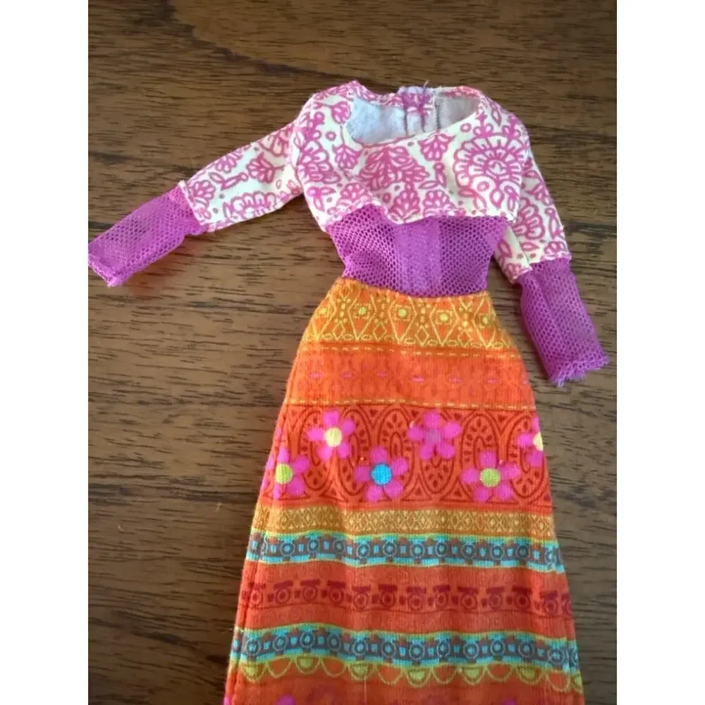 🩷 2000 Barbie Teresa Flower Girl Boho Floral Maxi Dress